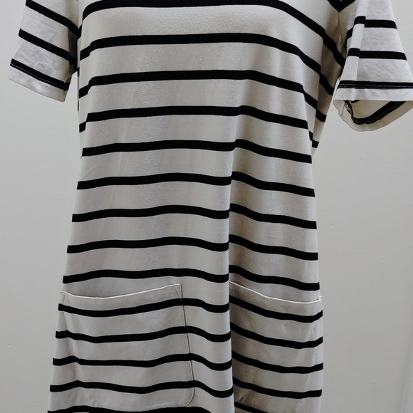 Banana Republic Black and White Striped Dress. - Picture 6 of 6